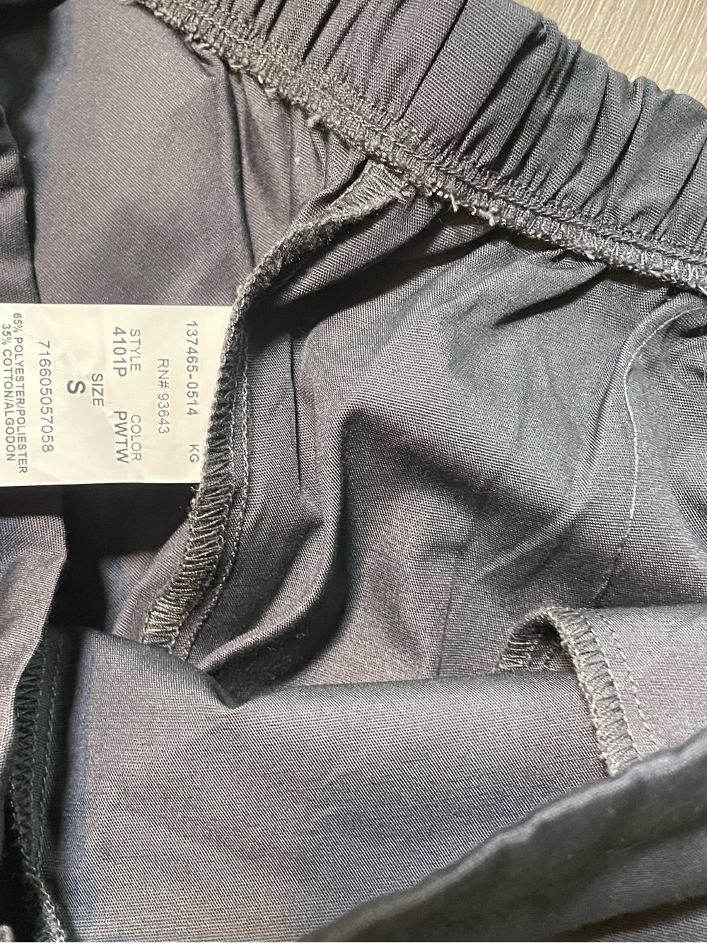 NWT Cherokee Workwear Petite Small Gray Scrub Pants Drawstring Flare Leg - Picture 5 of 5